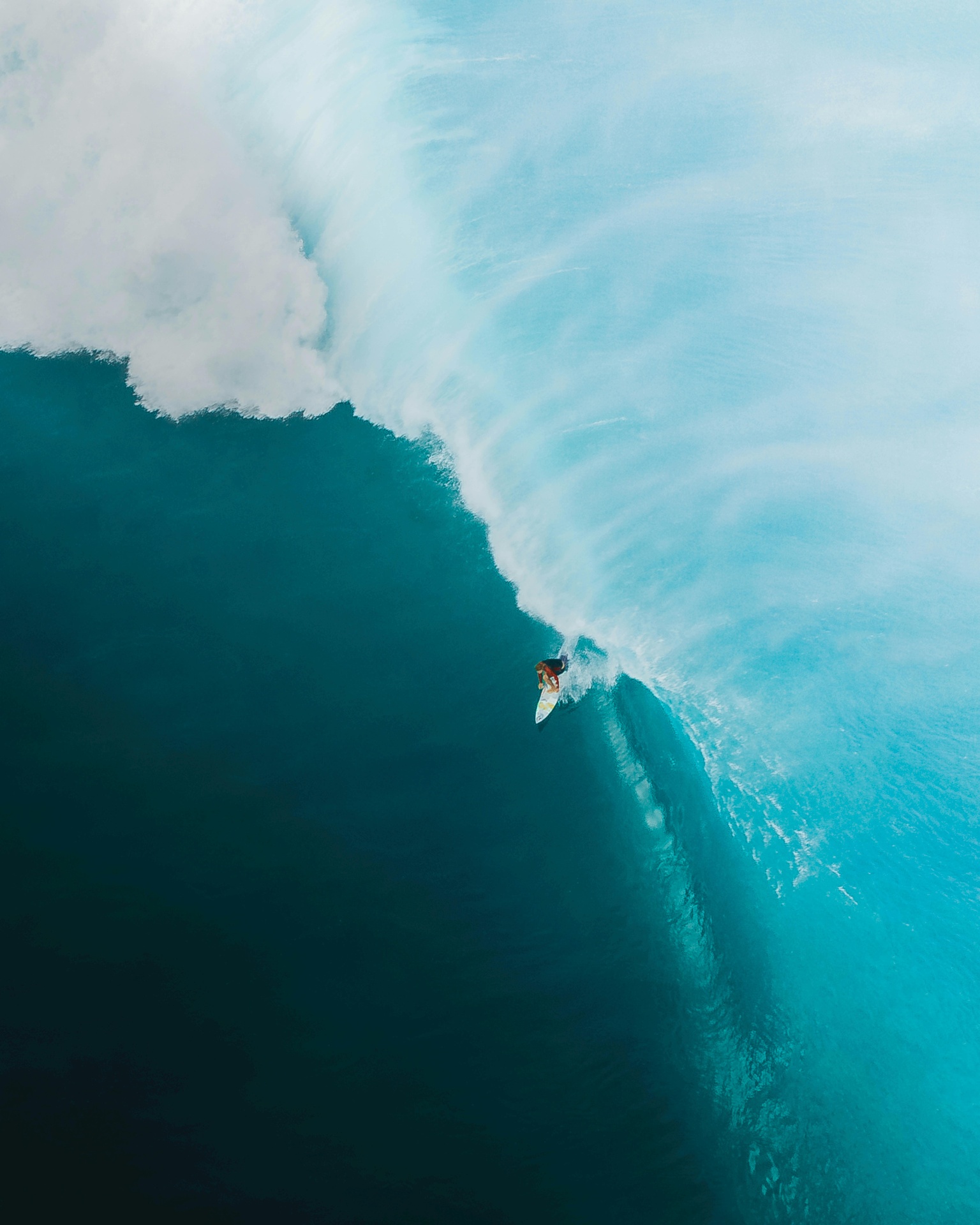 Stunning surf photography shot of surfer carving wave at golden hour in Lombok
